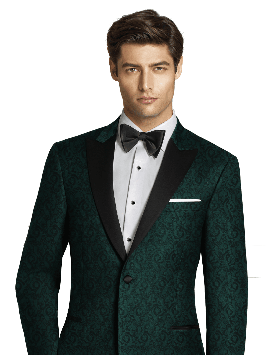 Green paisley tuxedo style C1046 at Mary Ellen's Tux Shop in Lafayette, LA
